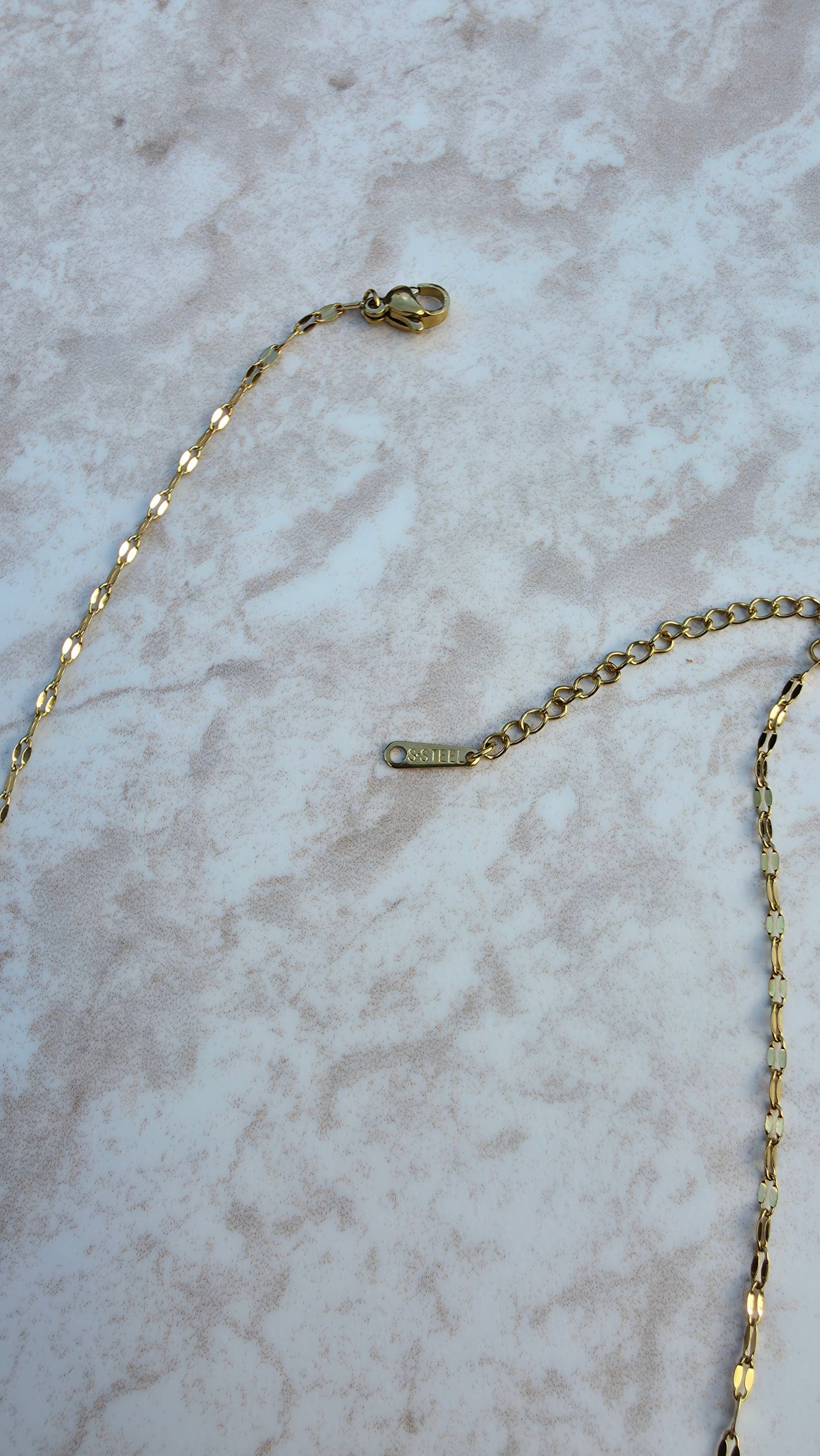 Delicate Dainty  18 K Gold Plated Stainless Steel Necklace With A Pink Stone Flower Pendant