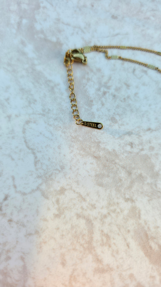 316L Gold Plated Stainless Steel Necklace With Engraved Heart Pendant Love